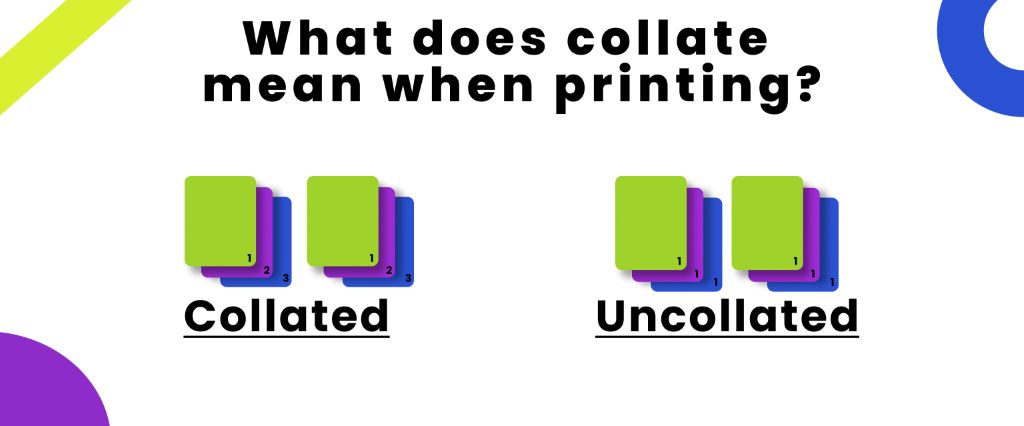 What does collate mean when printing